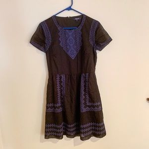 Black embroidered dress